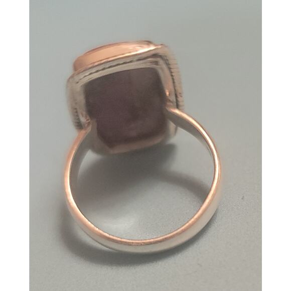 Purple and copper turquoise ring in sterling silver - Picture 8 of 9